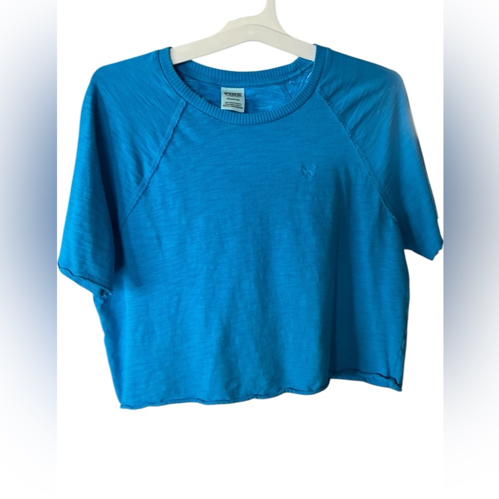 PINK Victoria's Secret Vibrant Blue Short Sleeve Tee